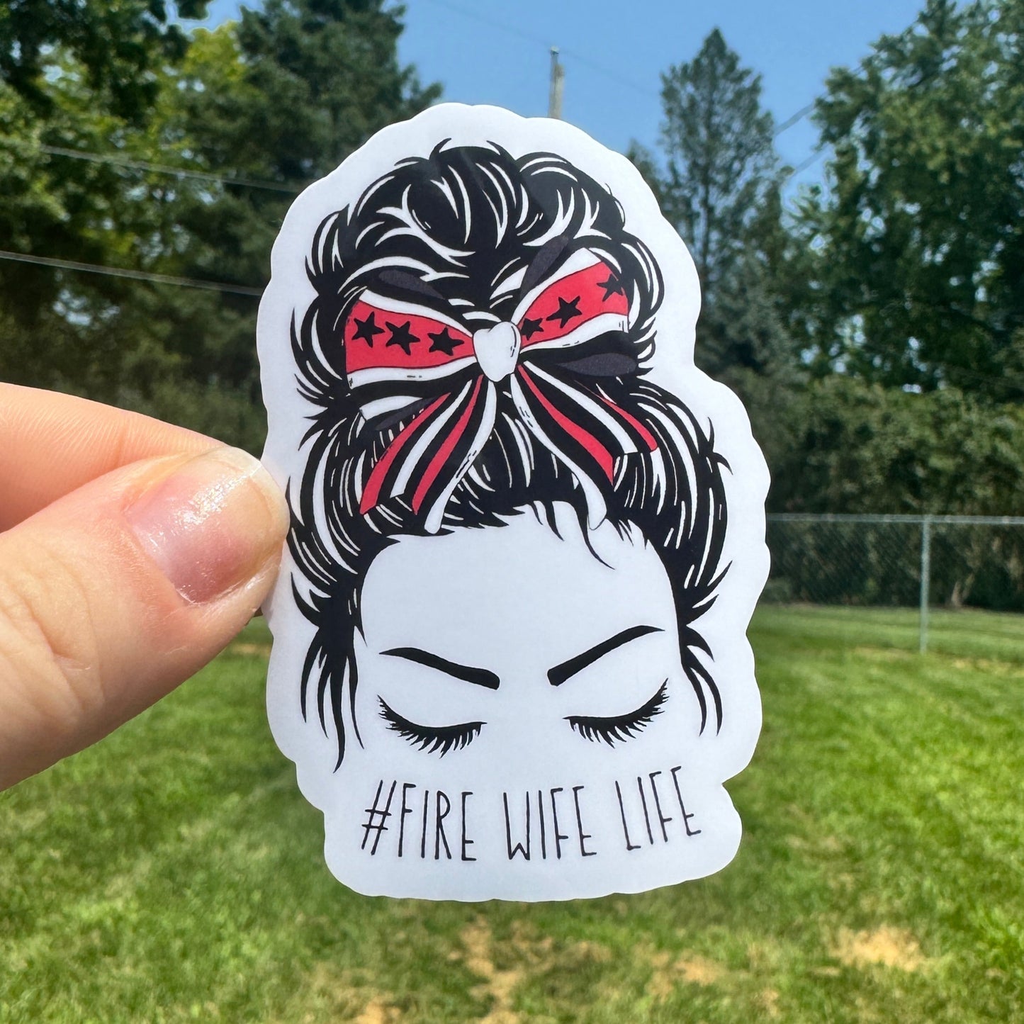 Messy Bun Fire Sticker