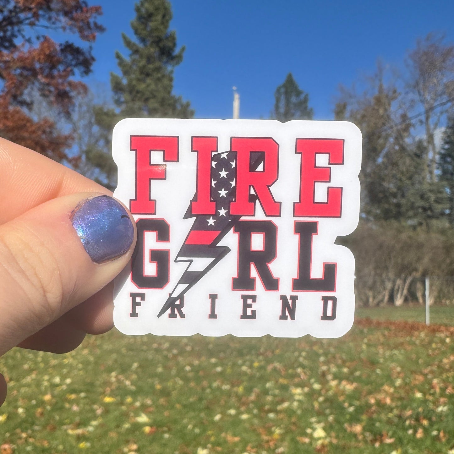 Lightning Firefighter Wife Sticker