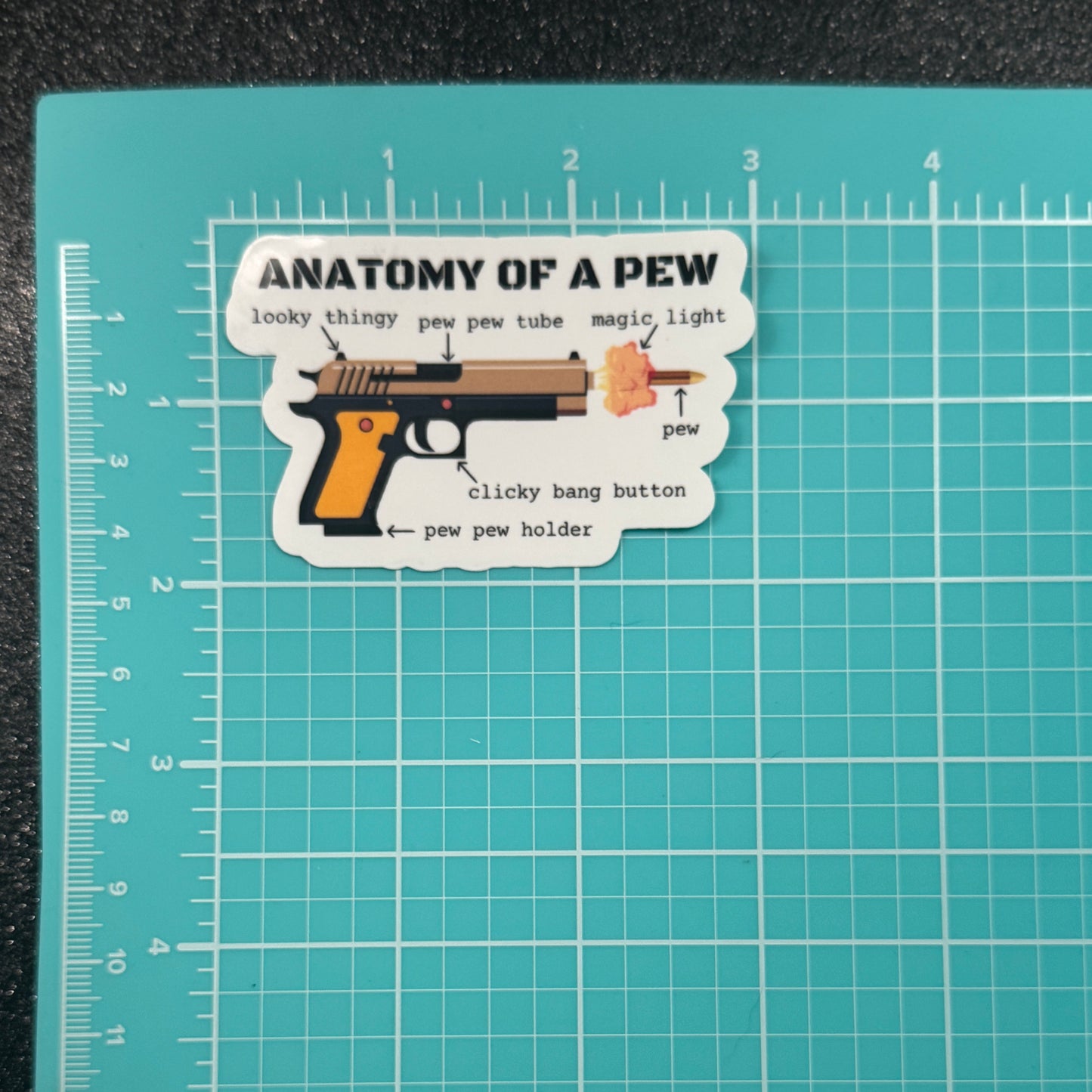Anatomy of a Pew Police Sticker