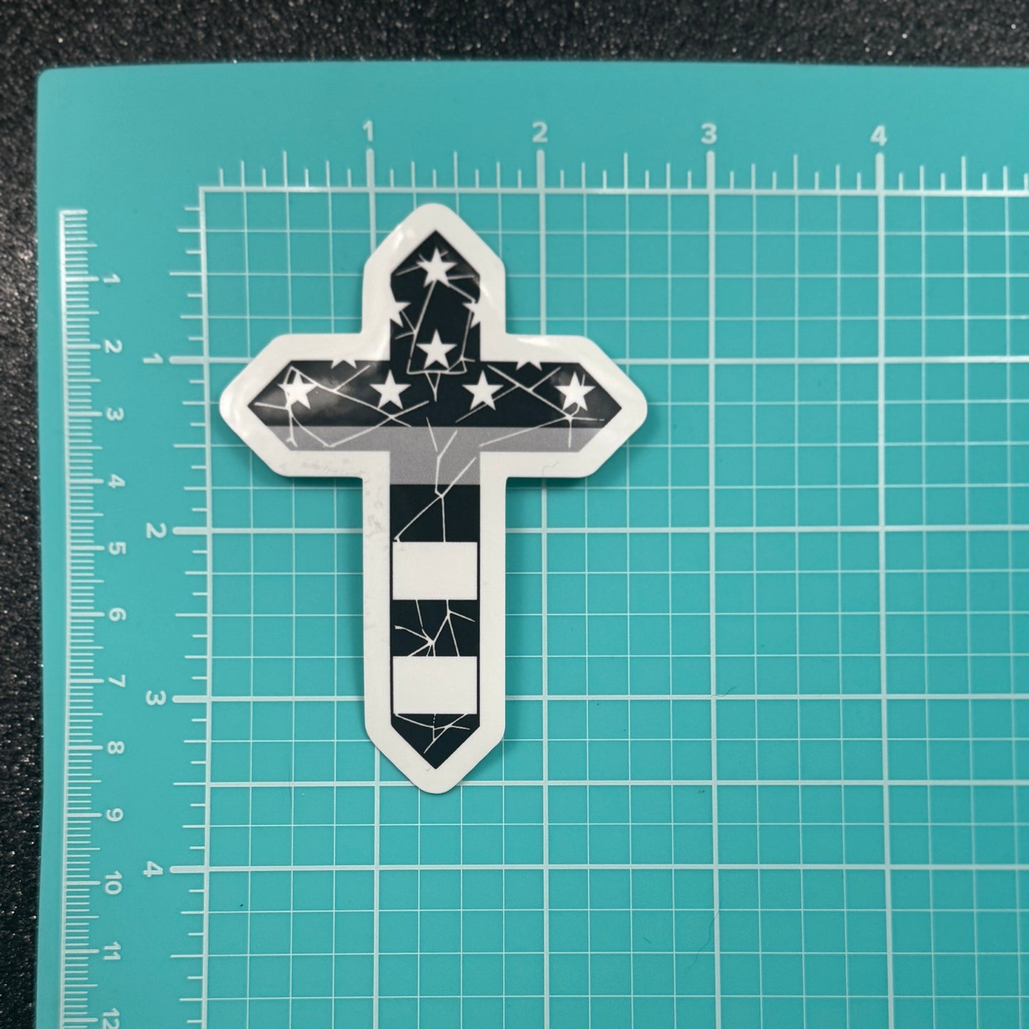 Distressed Corrections Cross Sticker
