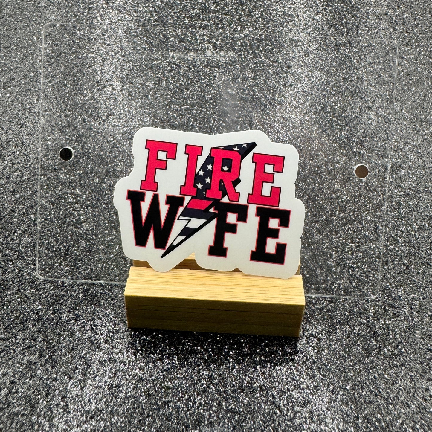 Lightning Firefighter Wife Sticker