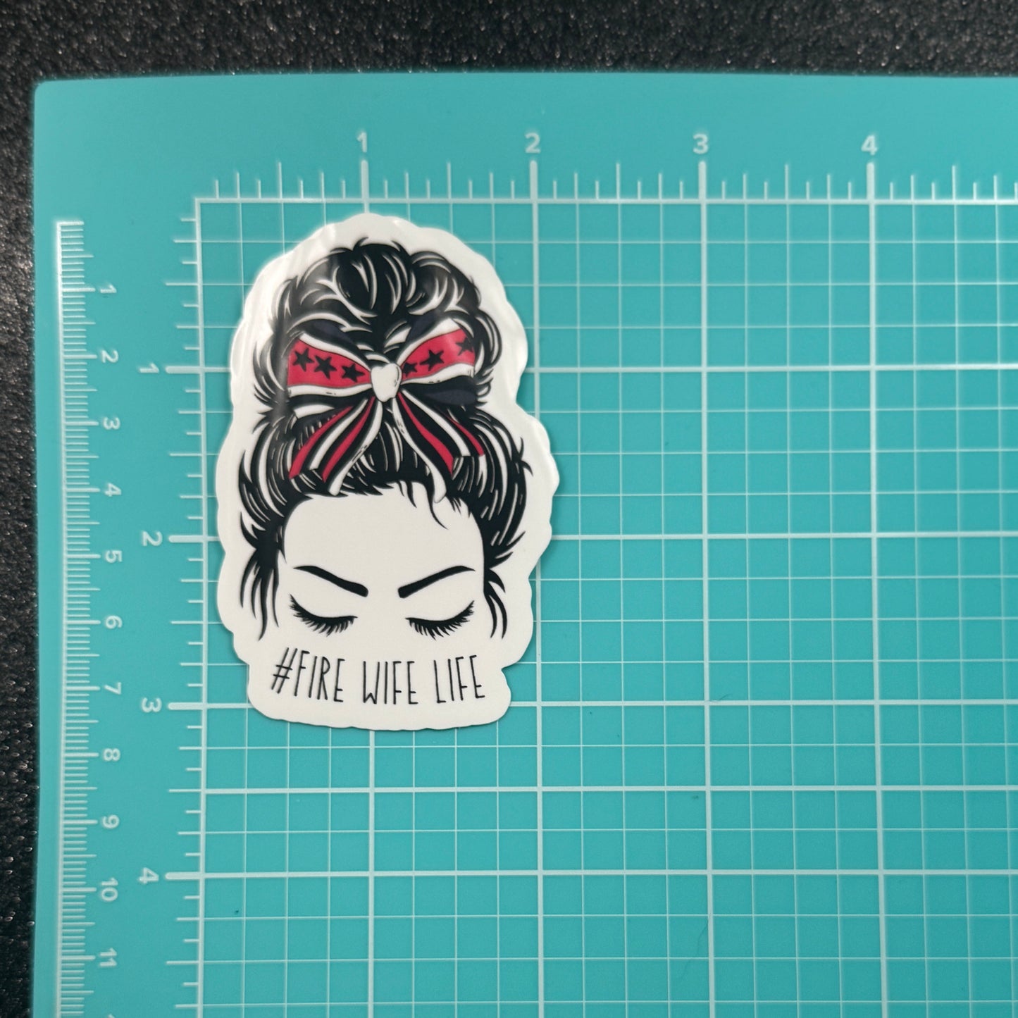 Messy Bun Fire Sticker