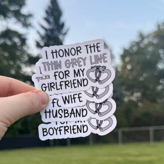 Honor the Thin Grey Line Corrections Sticker
