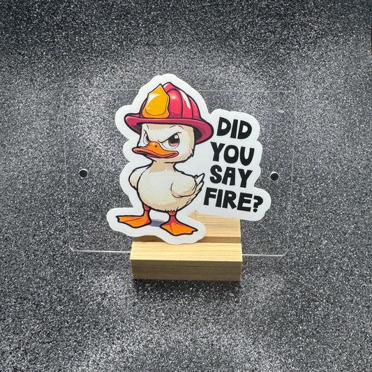 Firefighter Duck Sticker