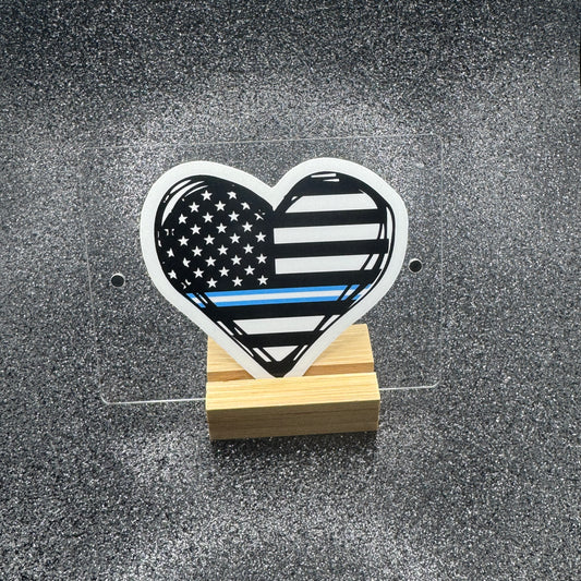 EMS Heart Flag Sticker