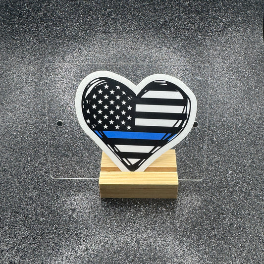 Police Heart Flag Sticker