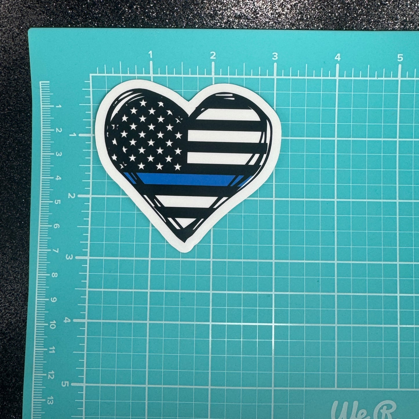 Police Heart Flag Sticker