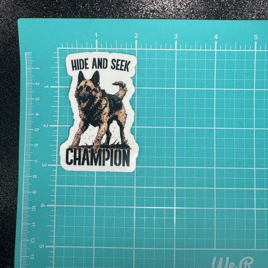 Hide and Seek Champion Police Sticker