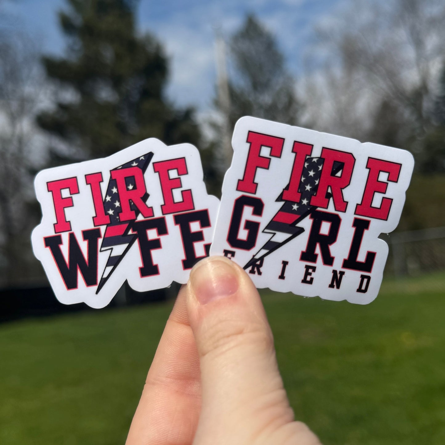 Lightning Firefighter Wife Sticker