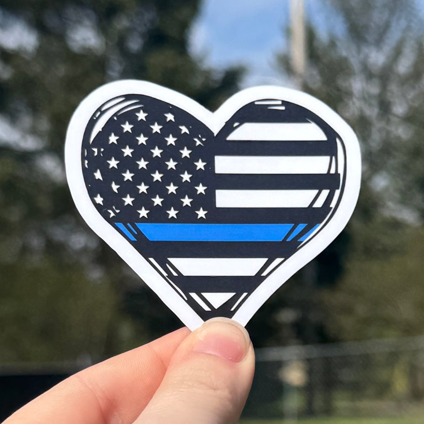 Police Heart Flag Sticker