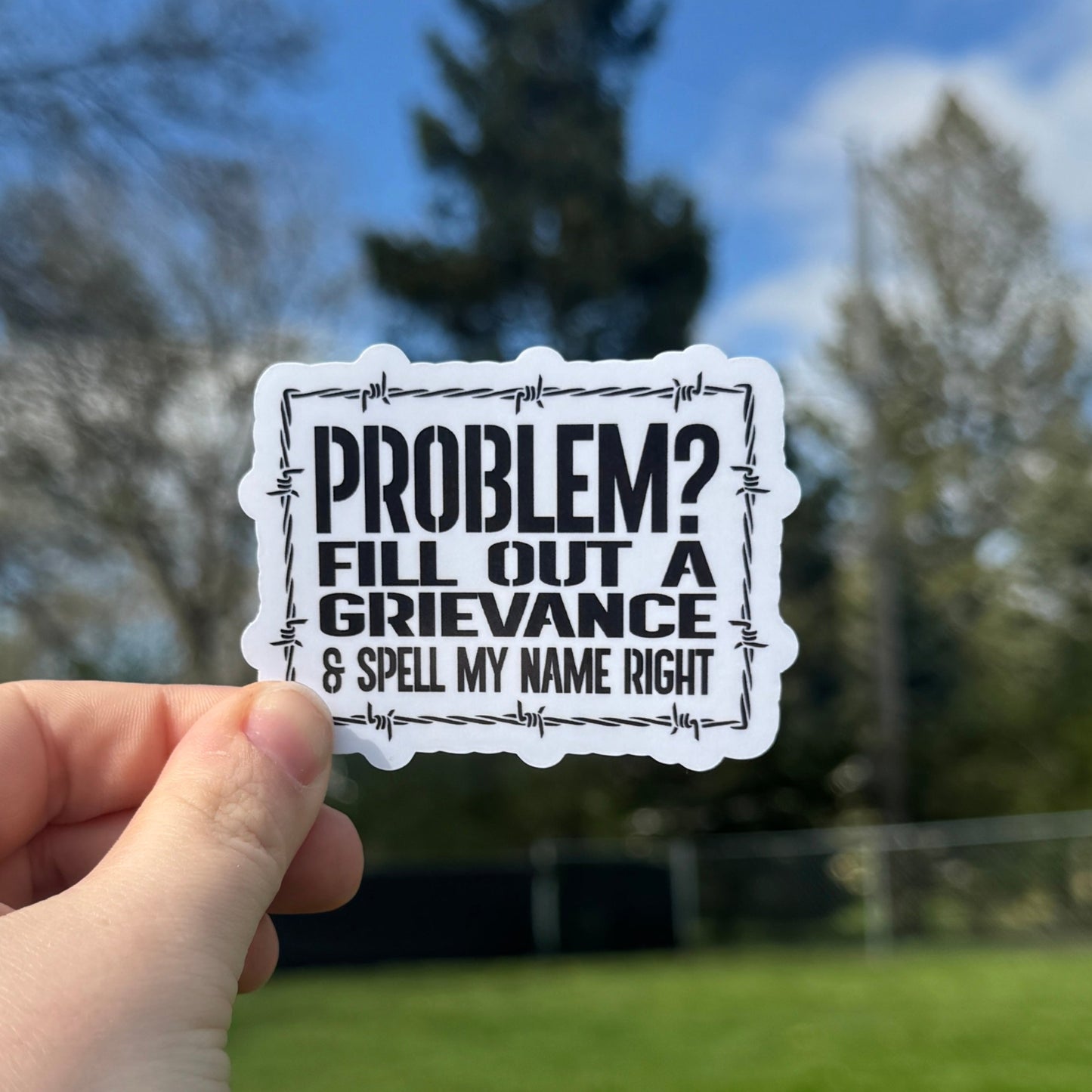 File a Grievance Corrections Sticker