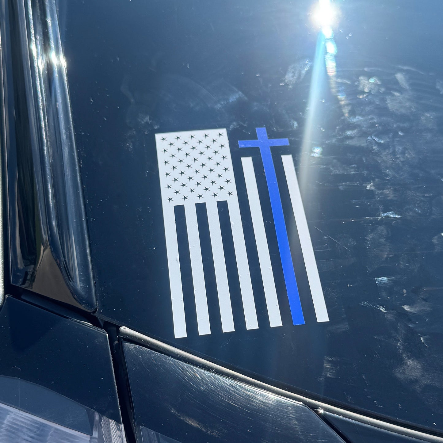 Police Cross Flag Decal