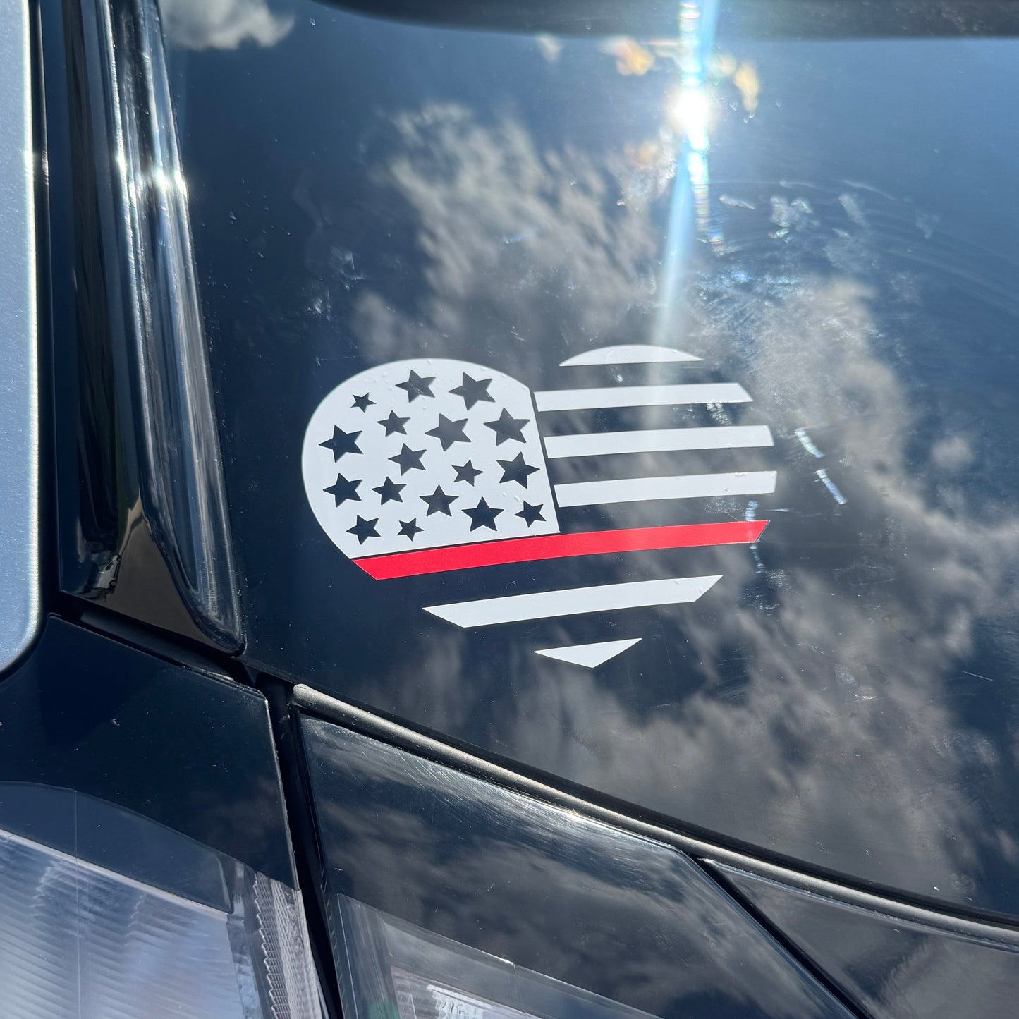 Fire Heart Flag Decal