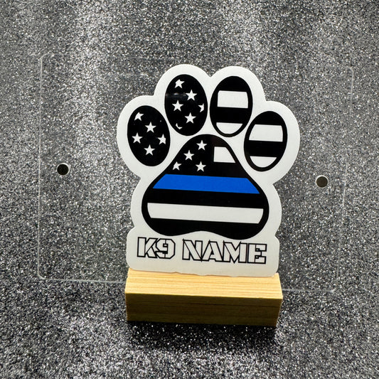 Custom K9 Paw Police Sticker