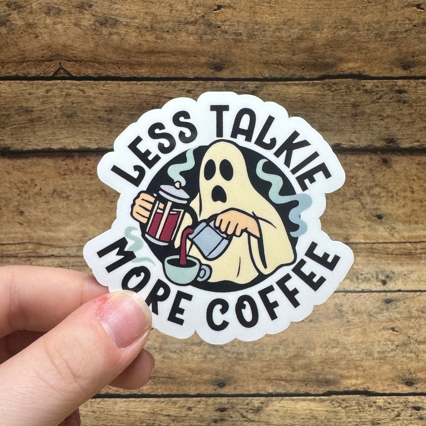 Less Talkie More Coffee Police, Fire, Dispatch, and Corrections Sticker
