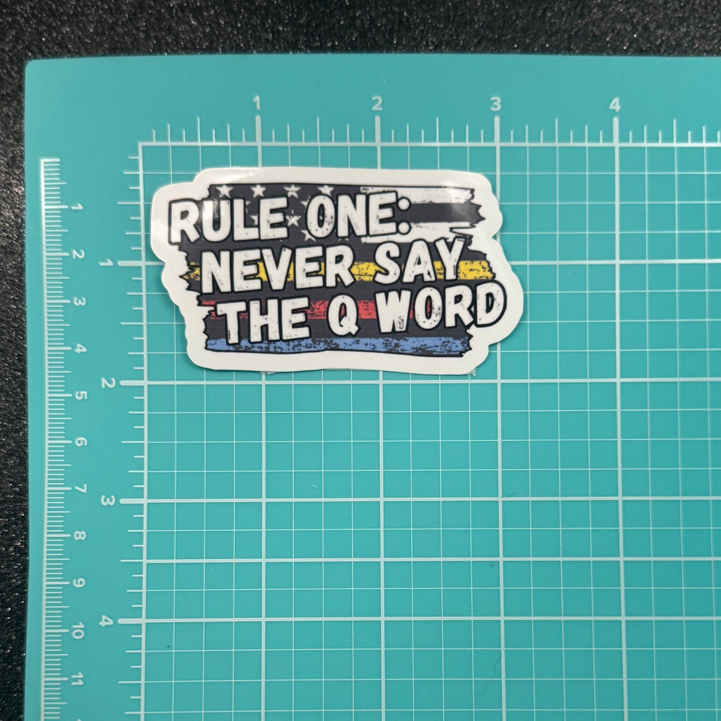 The Q Word Police Sticker