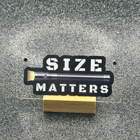 Size Matters Police Sticker