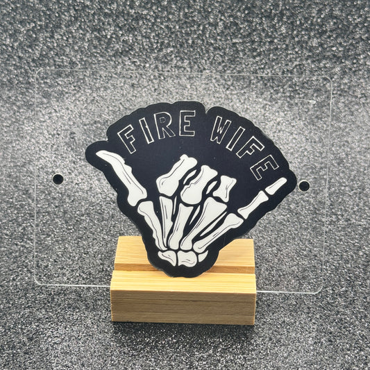 Firefighter Wife Skeleton Hand Sticker
