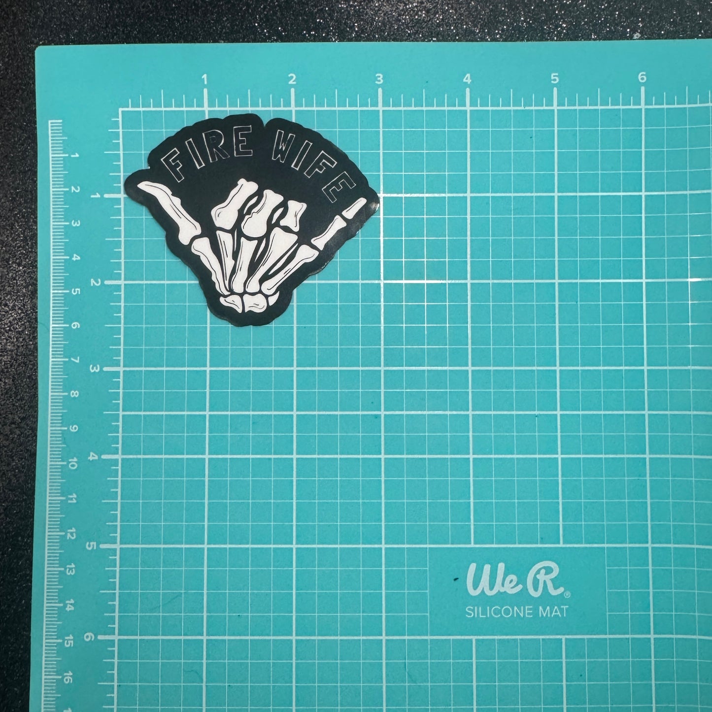 Firefighter Wife Skeleton Hand Sticker