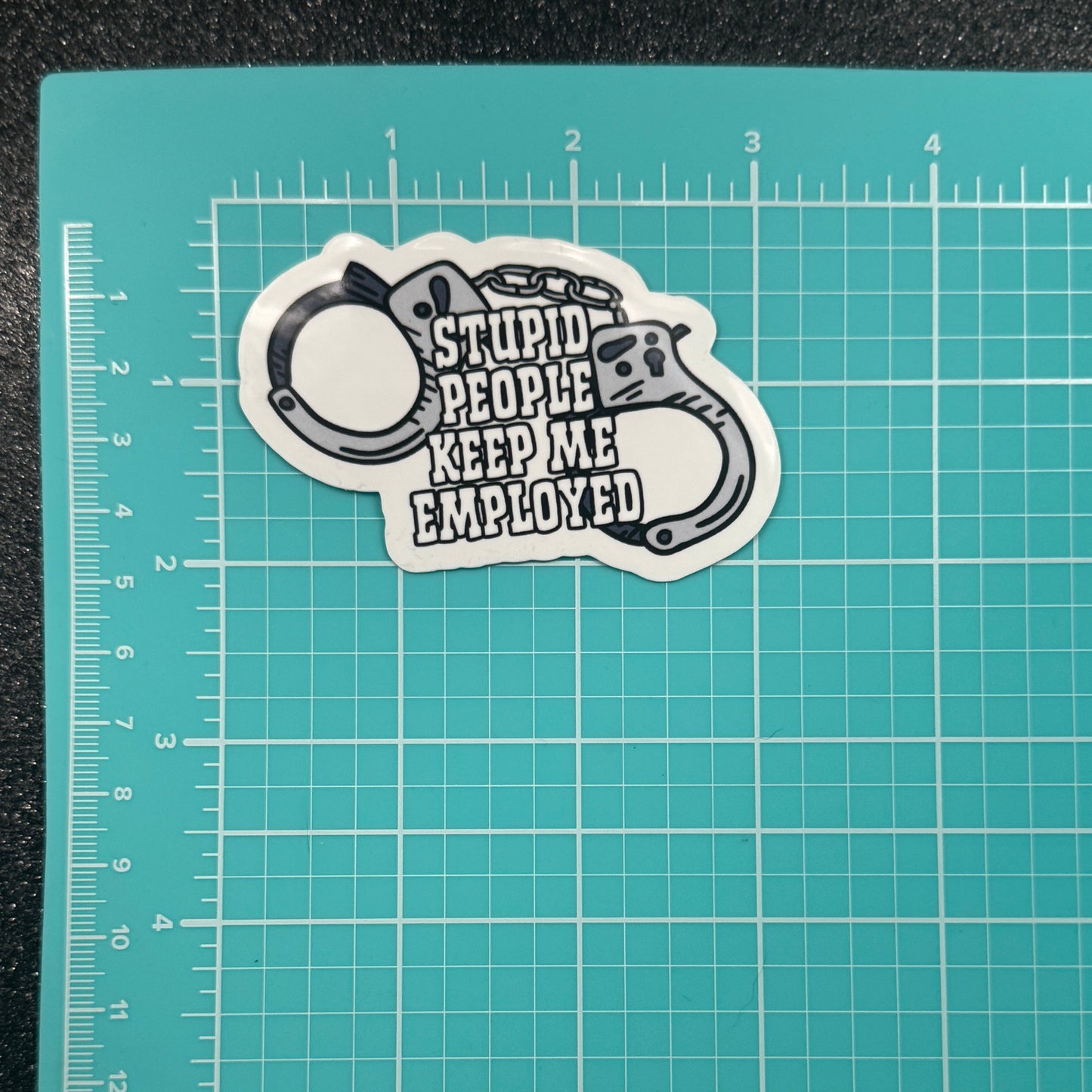 Stupid People Keep Me Employed Police and Corrections Sticker