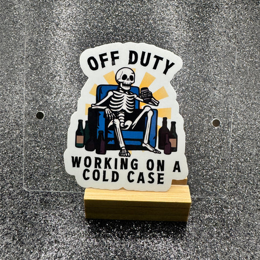 Working on a Cold Case Police Sticker