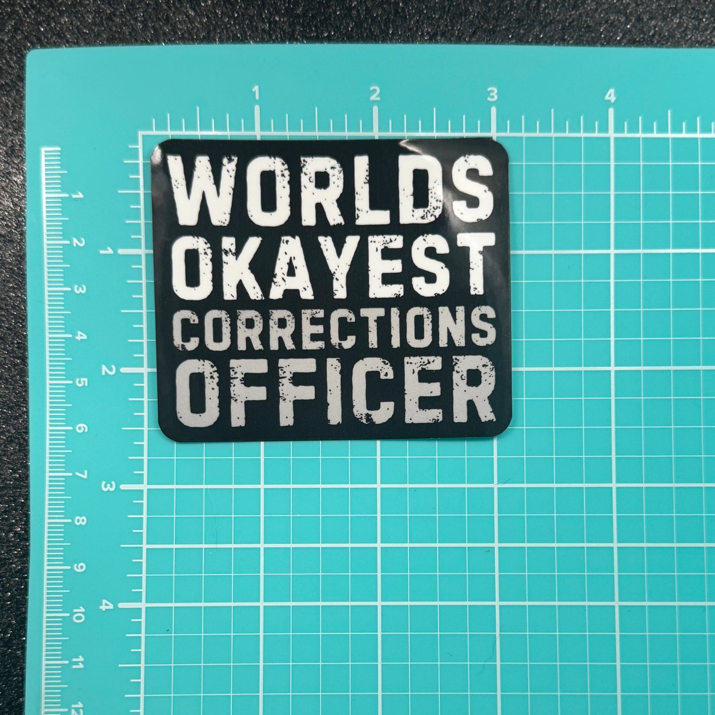 Worlds Okayest Corrections Officer Sticker