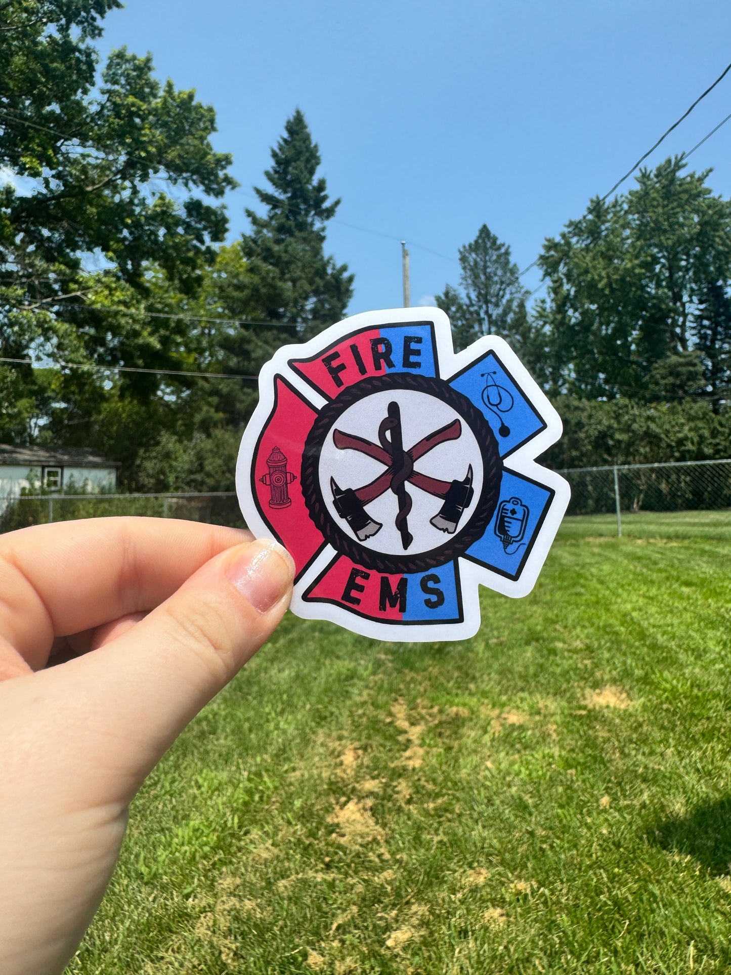 Dual Fire EMS Sticker