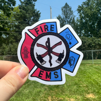 Dual Fire EMS Sticker