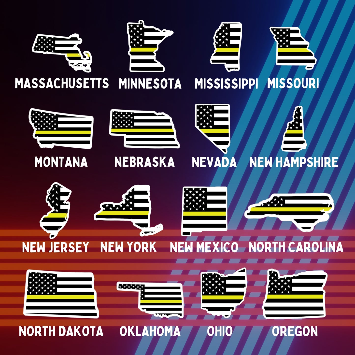 Dispatch State Flag Stickers