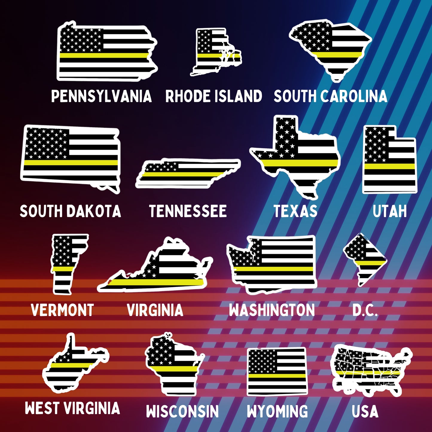 Dispatch State Flag Stickers