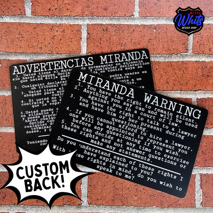Metal Miranda Rights Police Card