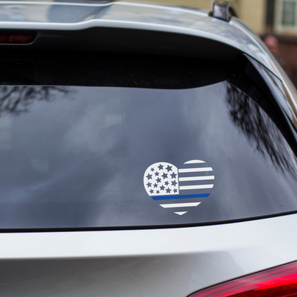 Police Heart Flag Decal