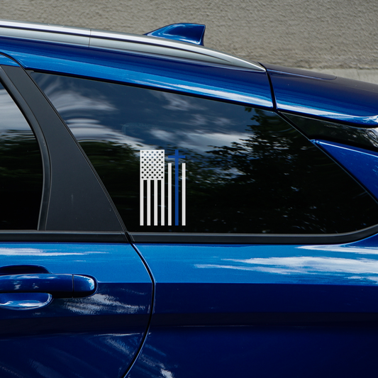 Police Cross Flag Decal