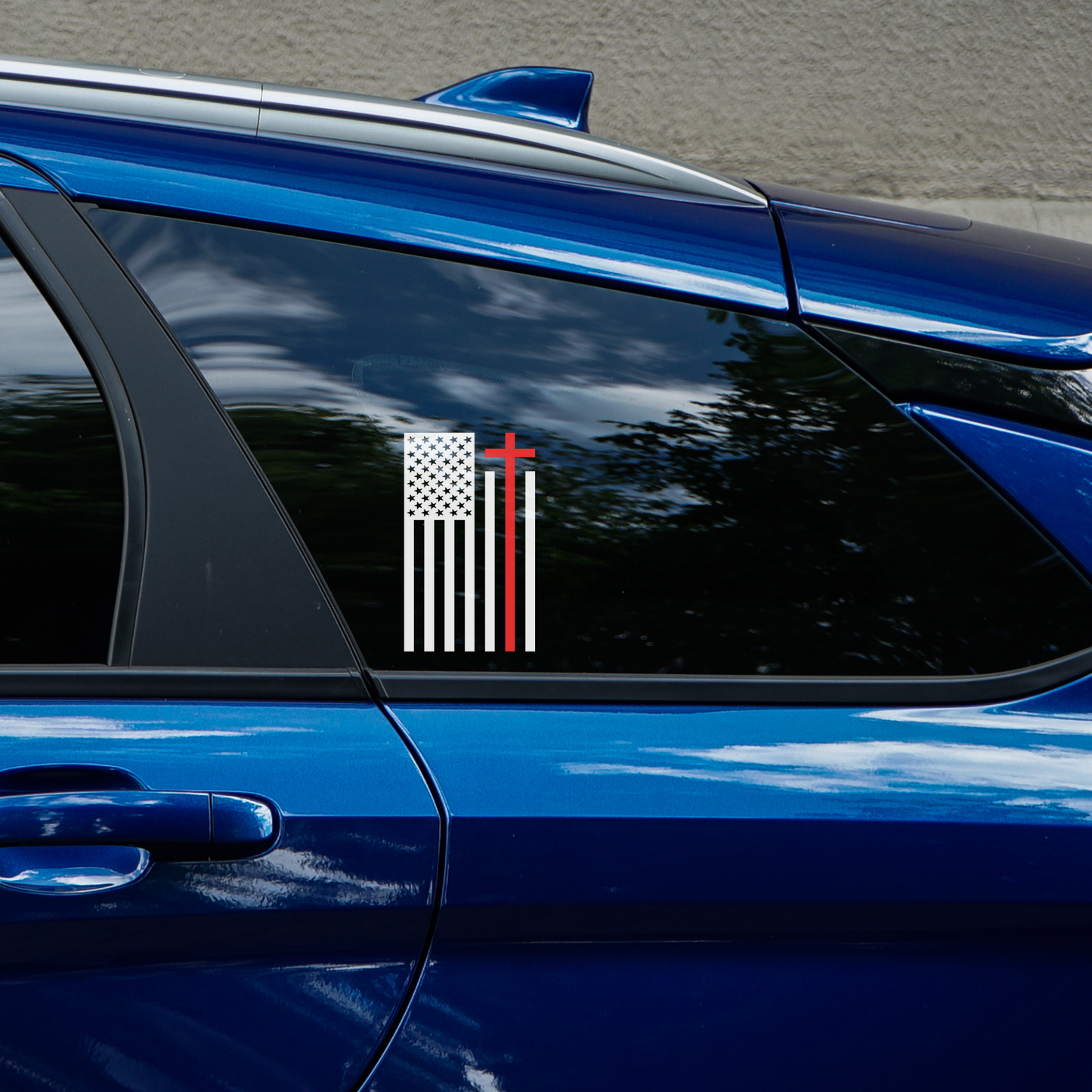 Fire Cross Flag Decal