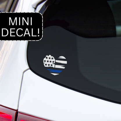 Police Mini Heart Flag Decal