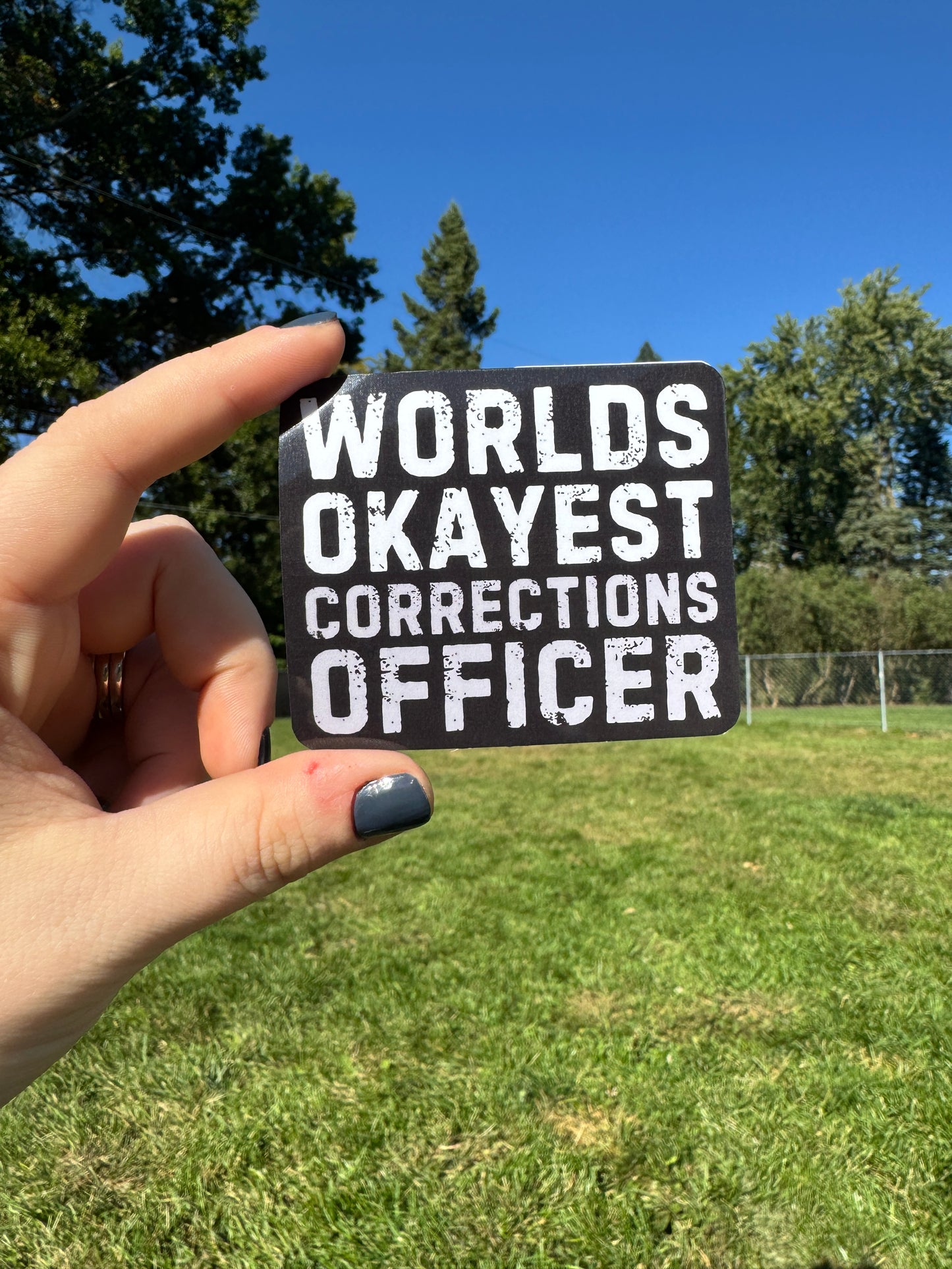 Worlds Okayest Corrections Officer Sticker