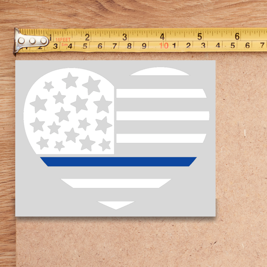 Police Heart Flag Decal