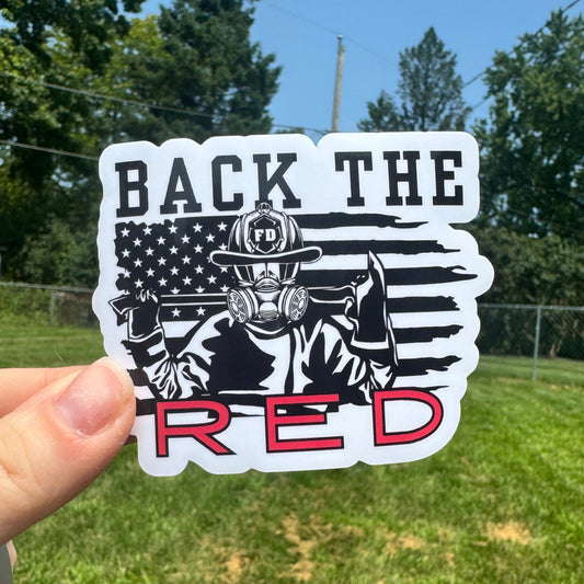 Back the Red Fire Sticker
