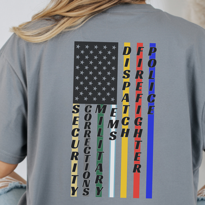 First Responder Flag Comfort Colors Shirt
