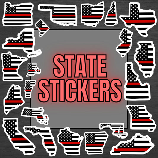 Firefighter State Flag Stickers