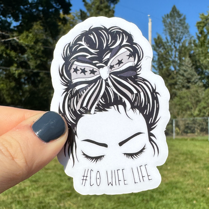 Corrections Messy Bun Sticker