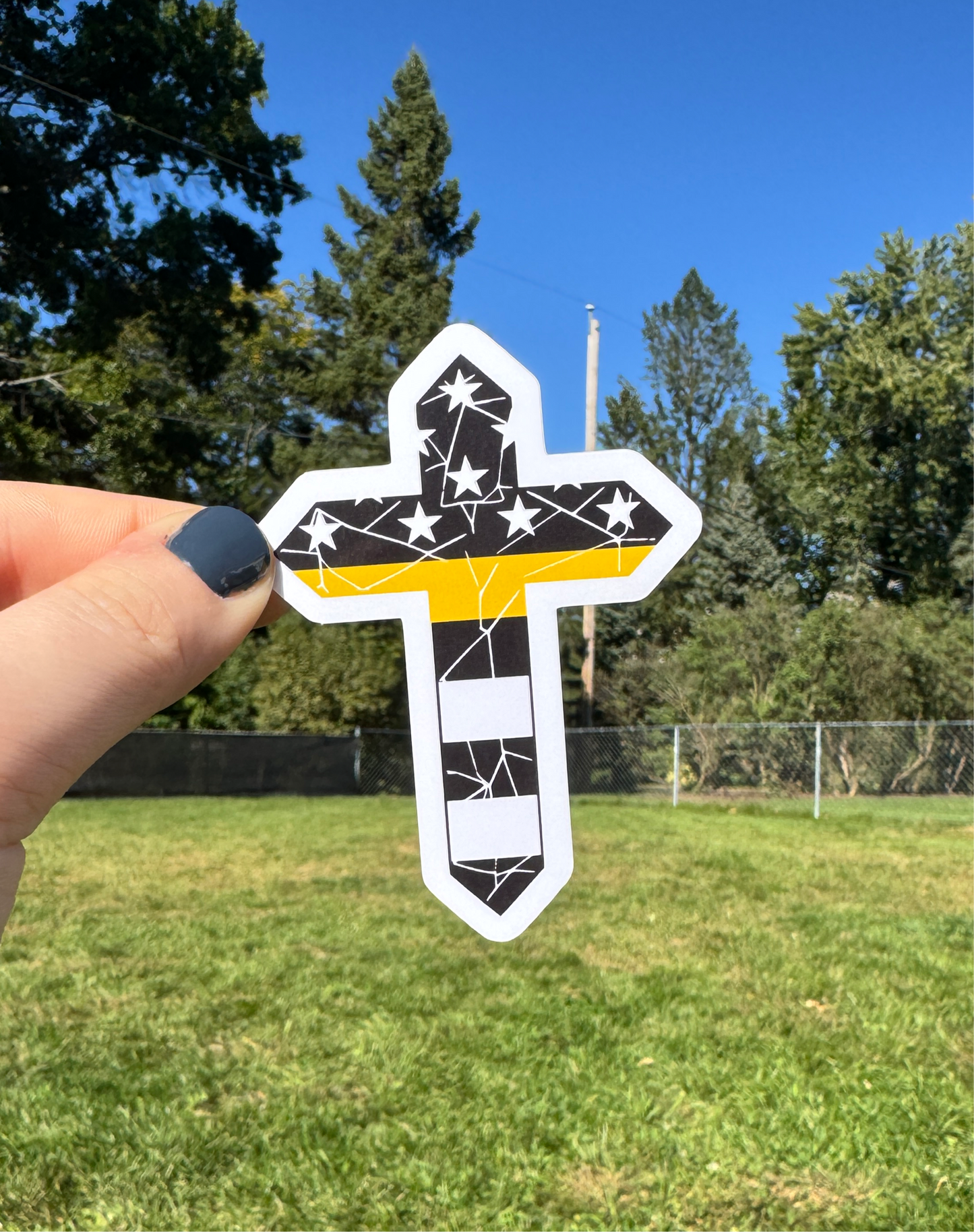 Distressed Dispatch Cross Sticker