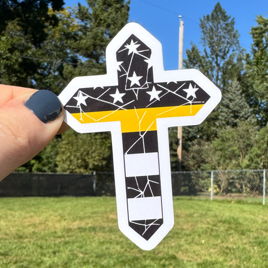 Distressed Dispatch Cross Sticker