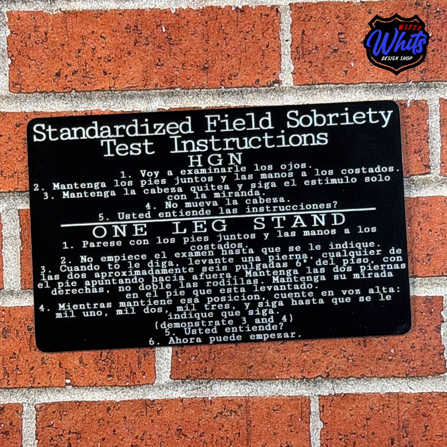 Metal SFST Police Card