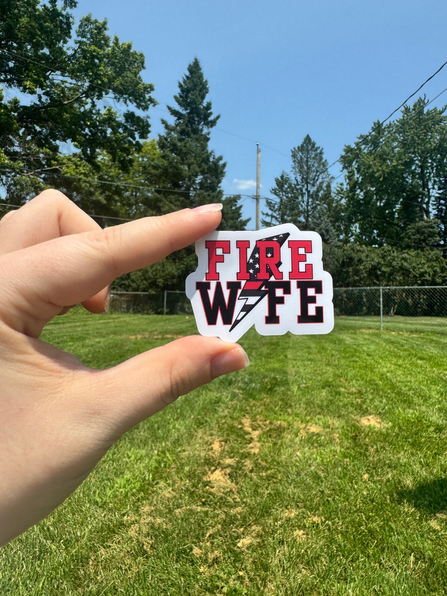 Lightning Firefighter Wife Sticker