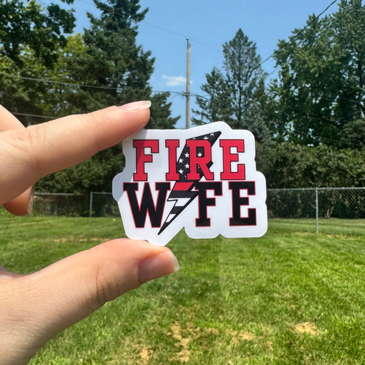 Lightning Firefighter Wife Sticker
