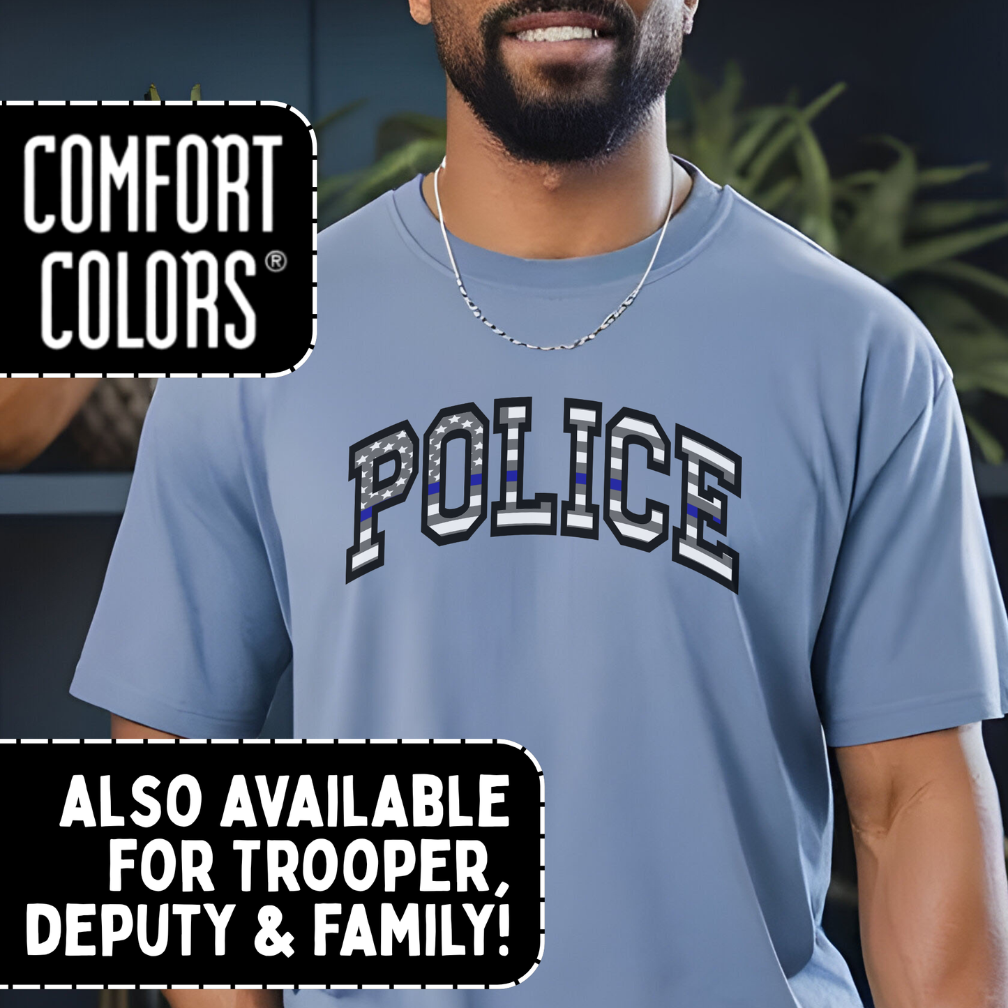 Police Flag Comfort Colors Shirt
