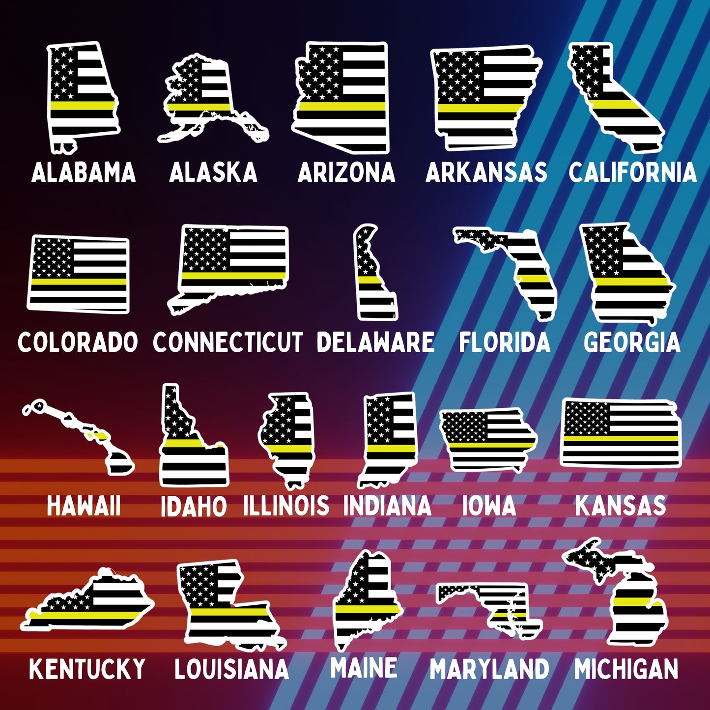 Dispatch State Flag Stickers