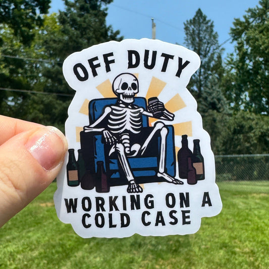 Working on a Cold Case Police Sticker
