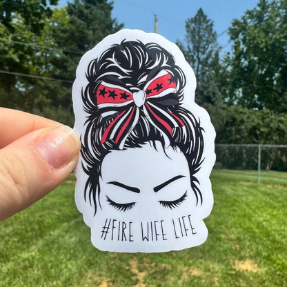 Messy Bun Fire Sticker